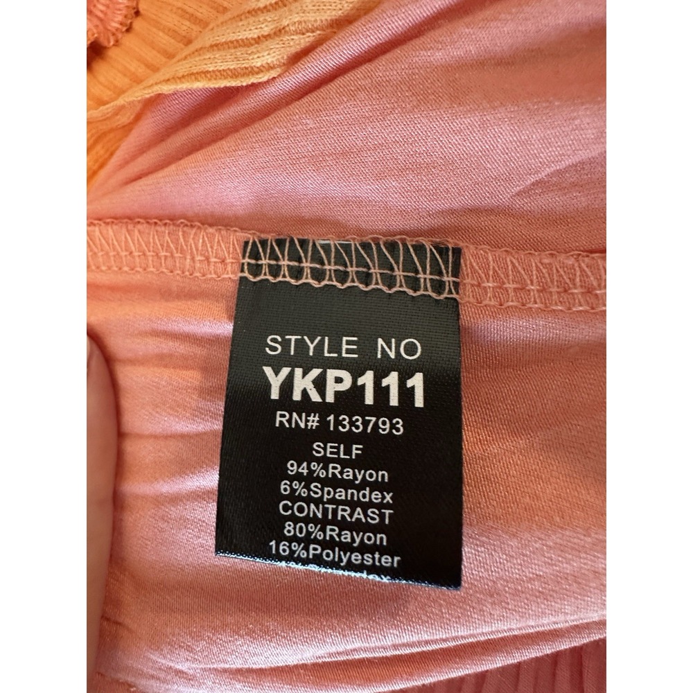 POL Peach and Yellow Wide Leg Pants - Picture 5 of 5